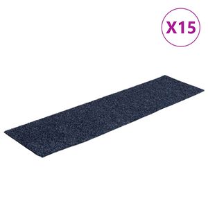 vidaXL Schodov&eacute; rohože samolepic&iacute; 15 ks 76 x 20 cm &scaron;edomodr&eacute; obd&eacute;ln&iacute;kov&eacute;