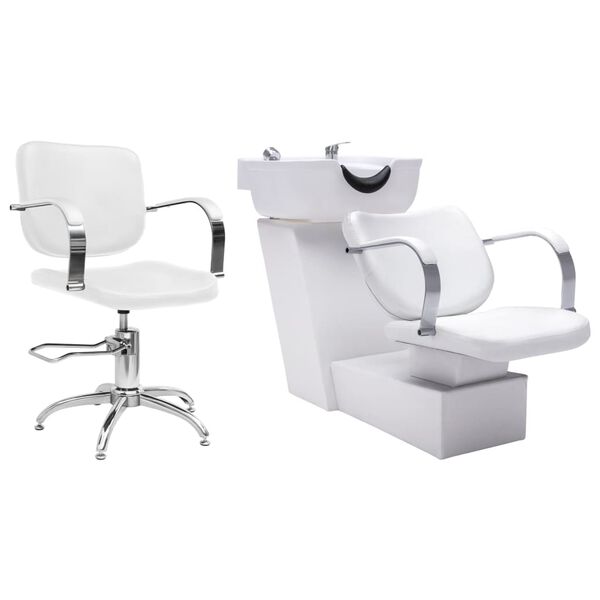 vidaXL Kadeřnick&yacute; myc&iacute; box s křeslem uměl&aacute; kůže