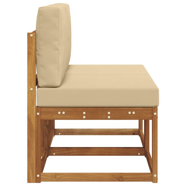 vidaXL 2 Kus Venkovn&iacute; středn&iacute; pohovka Masivn&iacute; ak&aacute;tov&eacute; dřevo Př&iacute;rodn&iacute;