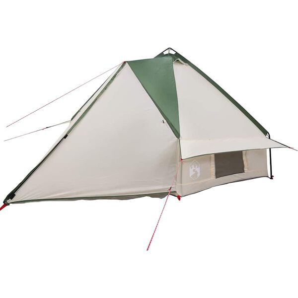 vidaXL Teepee stan se střechou Zelená a bílá 490 x 410 x 210 cm