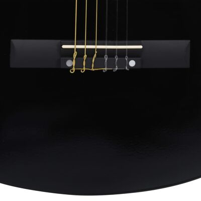 vidaXL 12dílný set folková kytara s ekvalizérem a 6 strunami černá