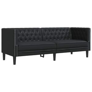 vidaXL Pohovka Čern&aacute; 194 x 74,5 x 70,5 cm PVC
