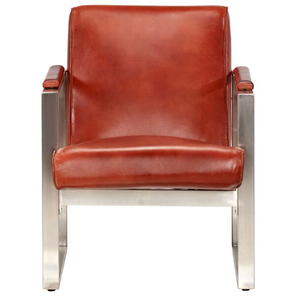 vidaXL Klubov&eacute; křeslo hněd&eacute; 60 x 73 x 77 cm prav&aacute; kůže