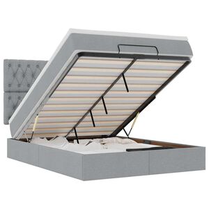 vidaXL Osmansk&yacute; r&aacute;m postele s matrac&iacute; světle &scaron;ed&aacute; 140x200cm textil