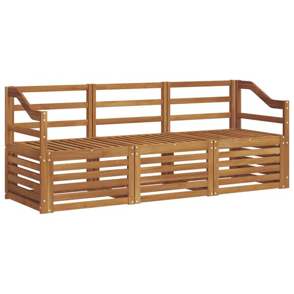 vidaXL Sedac&iacute; soupravy 3 pcs Př&iacute;rodn&iacute; Masivn&iacute; ak&aacute;tov&eacute; dřevo