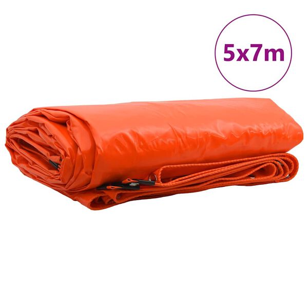 vidaXL Plachta 650g / m² Oranžová 5 x 7 m