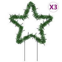 vidaXL Vánoční světelné dekorace s hroty 3 ks Hvězda 50 LED diod 29 cm