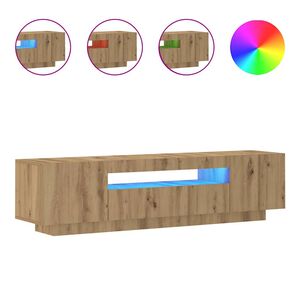 vidaXL TV stolek s LED dub artisan 160 x 35 x 40 cm kompozitn&iacute; dřevo