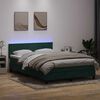 vidaXL Box spring postel s matrac&iacute; a LED tmavě zelen&aacute; 160x210 cm samet
