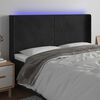 vidaXL Čelo postele s LED čern&eacute; 203 x 16 x 118/128 cm samet
