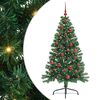 vidaXL Uměl&yacute; osvětlen&yacute; v&aacute;nočn&iacute; stromeček Zelen&aacute; 150 cm PVC