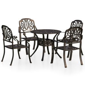 vidaXL 5d&iacute;ln&yacute; bistro set lit&yacute; hlin&iacute;k bronzov&yacute;