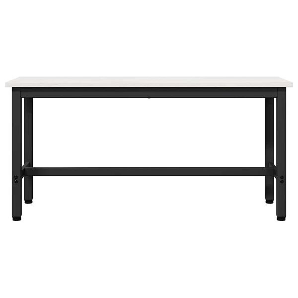 vidaXL J&iacute;deln&iacute; lavička B&iacute;l&aacute; 100 x 32,5 x 49 cm