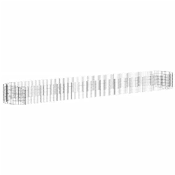 vidaXL Gabionový vyvýšený záhon pozinkované železo 600 x 100 x 50 cm