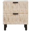 vidaXL Nočn&iacute; skř&iacute;ňka 2 pcs B&iacute;l&aacute; 40 x 33 x 46 cm Masivn&iacute; mangov&eacute; dřevo