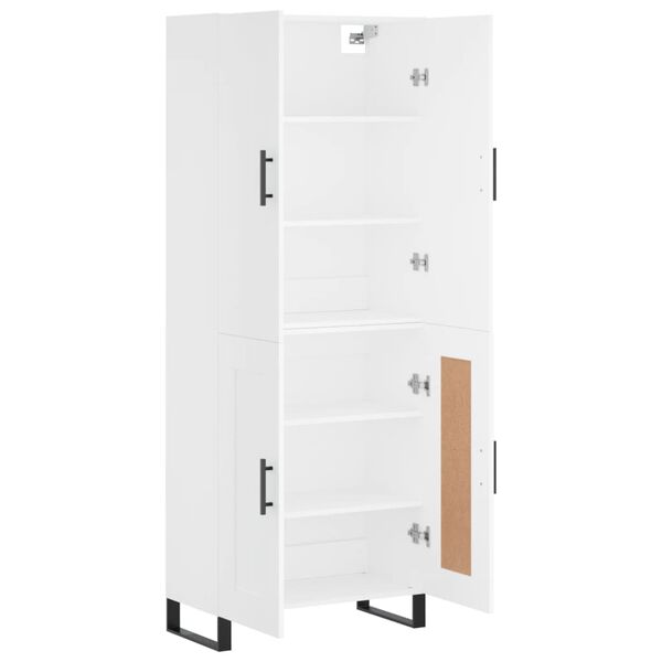 vidaXL Skř&iacute;ň highboard b&iacute;l&aacute; 69,5 x 34 x 180 cm kompozitn&iacute; dřevo
