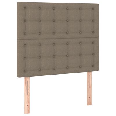 vidaXL Box spring postel s matrací a LED taupe 90x200 cm textil