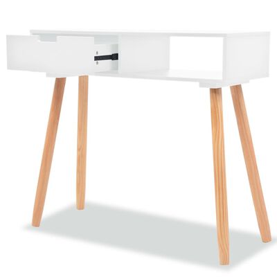 vidaXL Odkládací stolek, masivní borovice, 80x30x72 cm, bílý