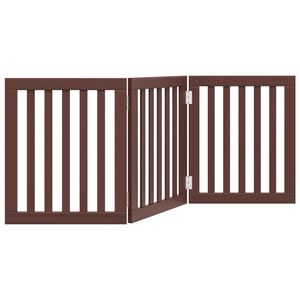 vidaXL Z&aacute;brana pro psy skl&aacute;dac&iacute; 3 panely hněd&aacute; 150 cm topolov&eacute; dřevo