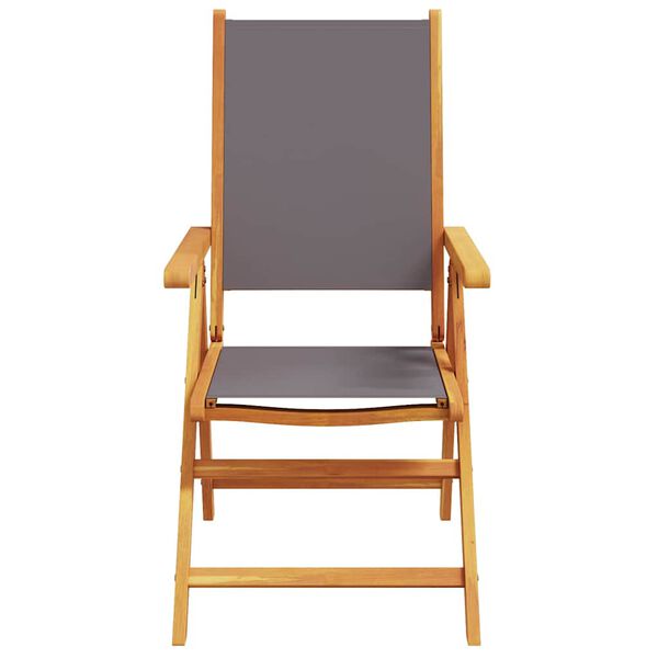 vidaXL 7d&iacute;ln&yacute; zahradn&iacute; j&iacute;deln&iacute; set antracitov&yacute; textil a masivn&iacute; dřevo