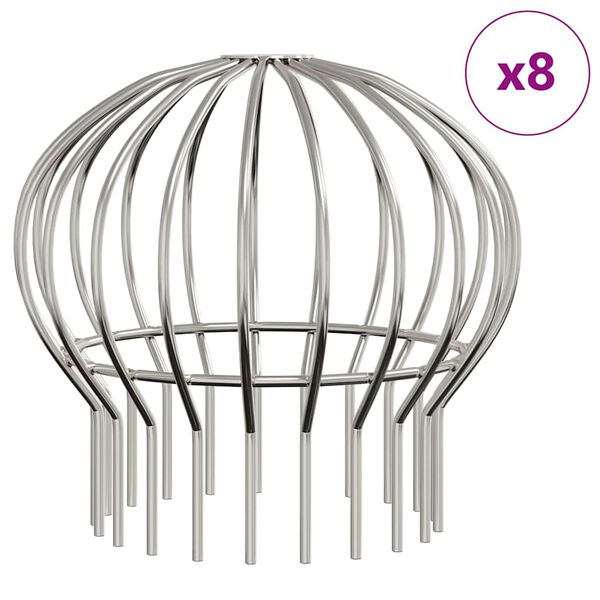 vidaXL Ochrana listů okapů 8 pcs Stř&iacute;brn&aacute; 160 mm Nerezov&aacute; ocel