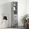 vidaXL Skř&iacute;ň highboard betonově &scaron;ed&aacute; 34,5x34x180 cm kompozitn&iacute; dřevo