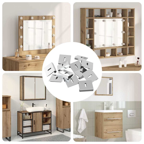 vidaXL Drž&aacute;k na zrcadlo 340 pcs Niklov&aacute; 35 x 30 x 8,3 mm Ocel