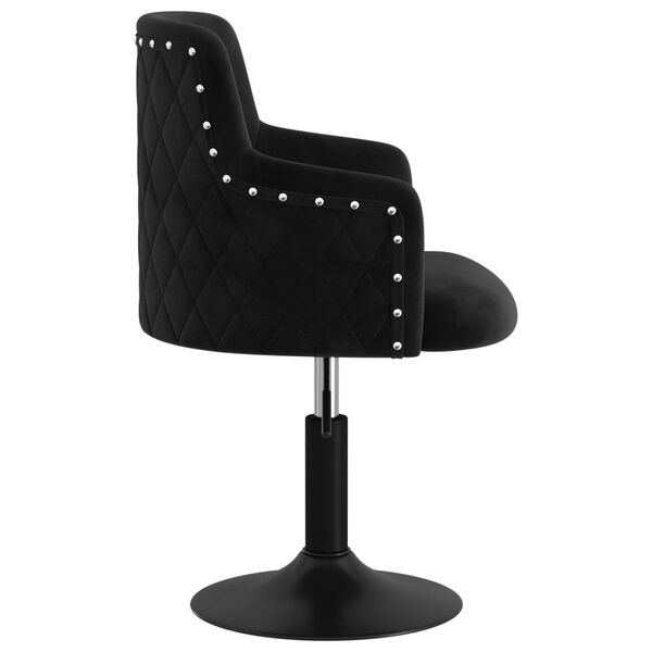 vidaXL Otočn&aacute; j&iacute;deln&iacute; židle čern&aacute; samet