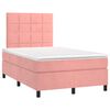 vidaXL Box spring postel s matrac&iacute; růžov&aacute; 120x190 cm samet
