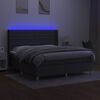 vidaXL Box spring postel s matrac&iacute; a LED tmavě &scaron;ed&aacute; 160x200 cm textil