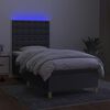 vidaXL Box spring postel s matrac&iacute; a LED tmavě &scaron;ed&aacute; 90x200 cm textil