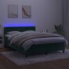 vidaXL Box spring postel s matrac&iacute; a LED tmavě zelen&aacute; 140x190 cm samet
