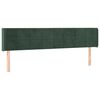 vidaXL Čelo postele s LED tmavě zelen&eacute; 183 x 16 x 78/88 cm samet