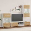 vidaXL 5d&iacute;ln&aacute; TV stolky s LED osvětlen&iacute;m dub artisan kompozitn&iacute; dřevo