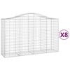 vidaXL Klenut&eacute; gabionov&eacute; ko&scaron;e 8 ks 200x50x120/140cm pozinkovan&eacute; železo