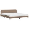 vidaXL Postel s matrac&iacute; Dover cappuccino 200 x 200 cm uměl&aacute; kůže