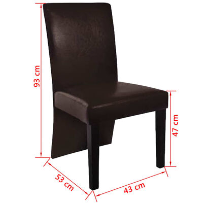 vidaXL Jídelní židle 4 ks tmavě hnědé umělá kůže