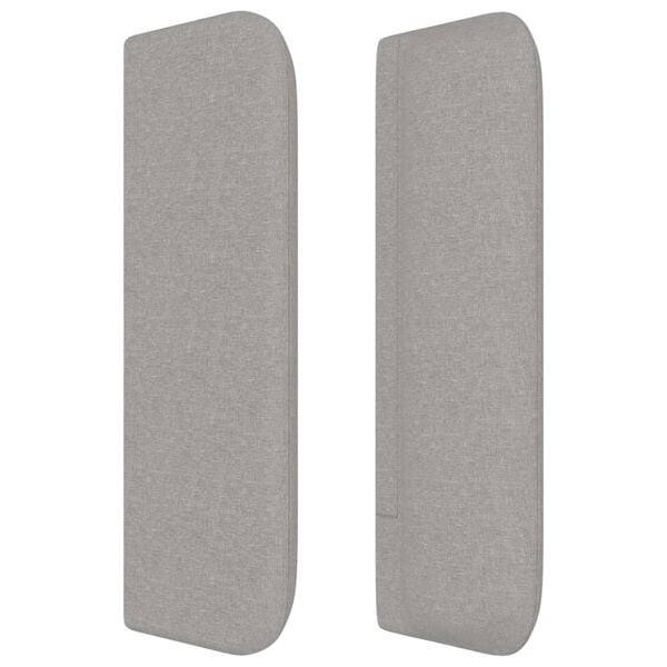 vidaXL Čelo postele typu u&scaron;&aacute;k světle &scaron;ed&eacute; 203x16x78/88 cm textil