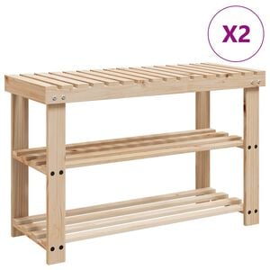 vidaXL Botn&iacute;k s lavičkou 2 v 1 2 ks masivn&iacute; dřevo