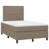 vidaXL Box spring postel s matrac&iacute; a LED taupe 120x190 cm textil
