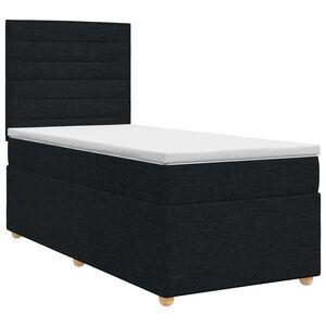 vidaXL Postel boxspring s matrac&iacute; s čelo Čern&aacute; 80 x 200 cm Textil