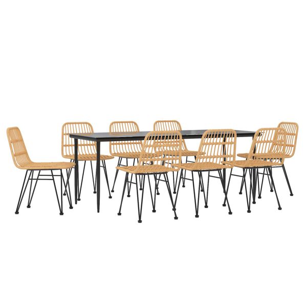 vidaXL 9d&iacute;ln&yacute; zahradn&iacute; j&iacute;deln&iacute; set polyratan