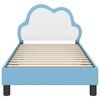 vidaXL Rám postele pro děti s čelem s čelo Modrá 80 x 160 cm PU