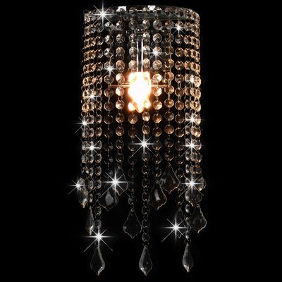 vidaXL Nástěnná lampa s křišťálovými korálky stříbrná obdélníková E14