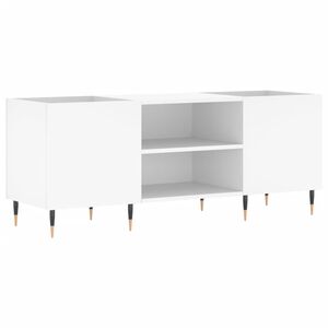 vidaXL Skř&iacute;ňka na LP desky b&iacute;l&aacute; 121 x 38 x 48 cm kompozitn&iacute; dřevo