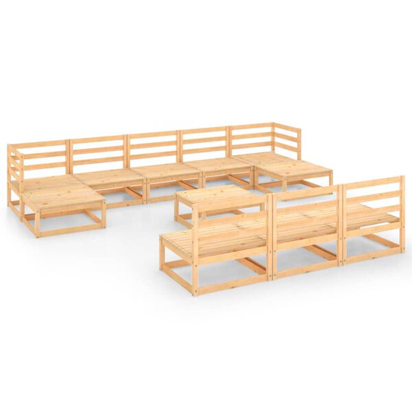 vidaXL 11d&iacute;ln&aacute; zahradn&iacute; sedac&iacute; souprava masivn&iacute; borov&eacute; dřevo