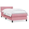 vidaXL Box spring postel s matrac&iacute; čern&aacute; 100x220 cm Růžov&yacute;