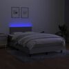 vidaXL Box spring postel s matrac&iacute; a LED světle &scaron;ed&aacute; 120x190 cm textil
