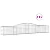 vidaXL Klenut&eacute; gabionov&eacute; ko&scaron;e 15 ks 400x50x60/80 cm pozinkovan&eacute; železo