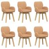 vidaXL Otočn&eacute; j&iacute;deln&iacute; židle 6 pcs Boucl&eacute; B&eacute;žov&aacute; 54 x 58 x 87 cm